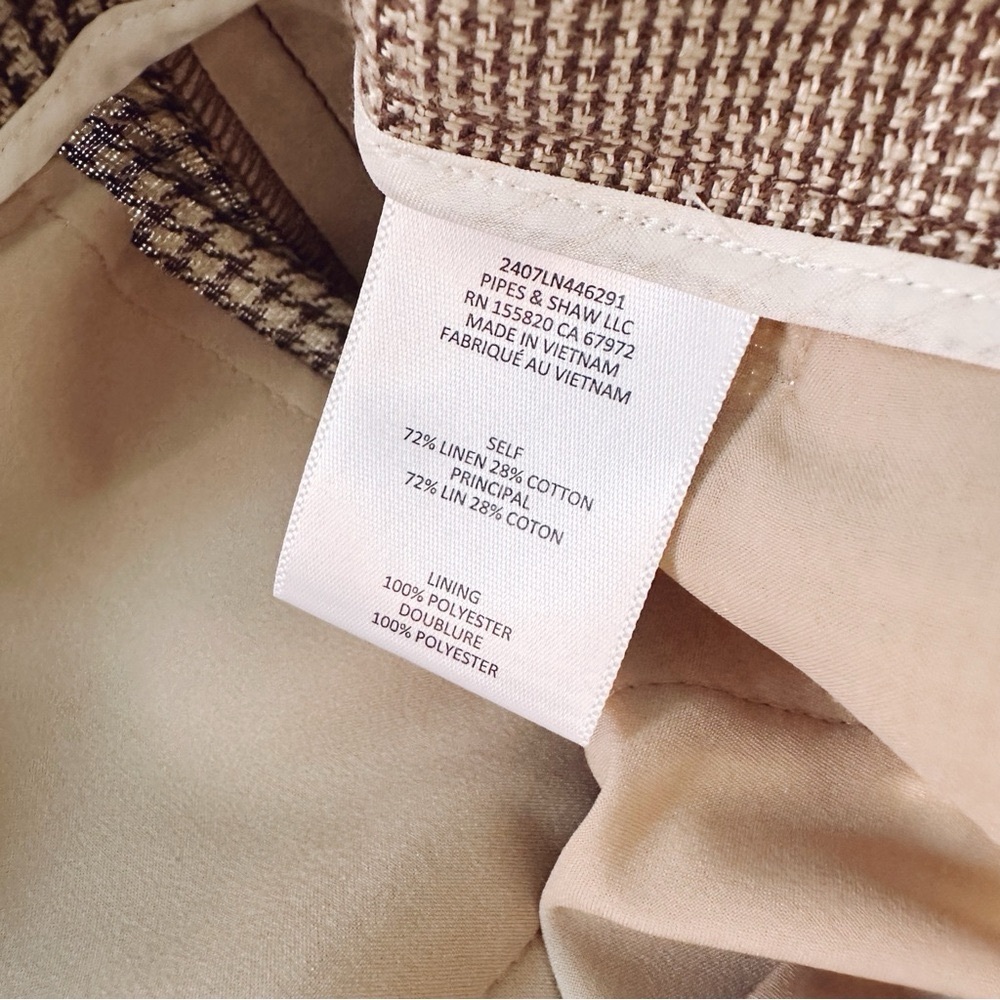Veronica Beard Women’s Tonelli Prince of Wales Checked Linen/Cotton Pant - Picture 8 of 9
